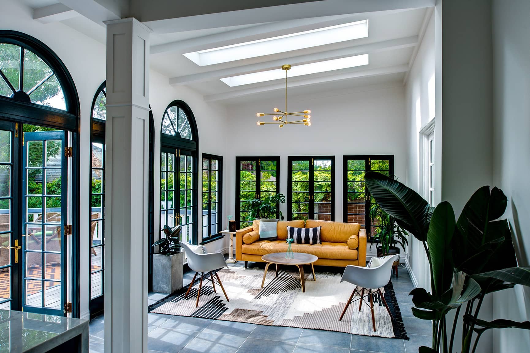 Interior view of sunroom in historical home