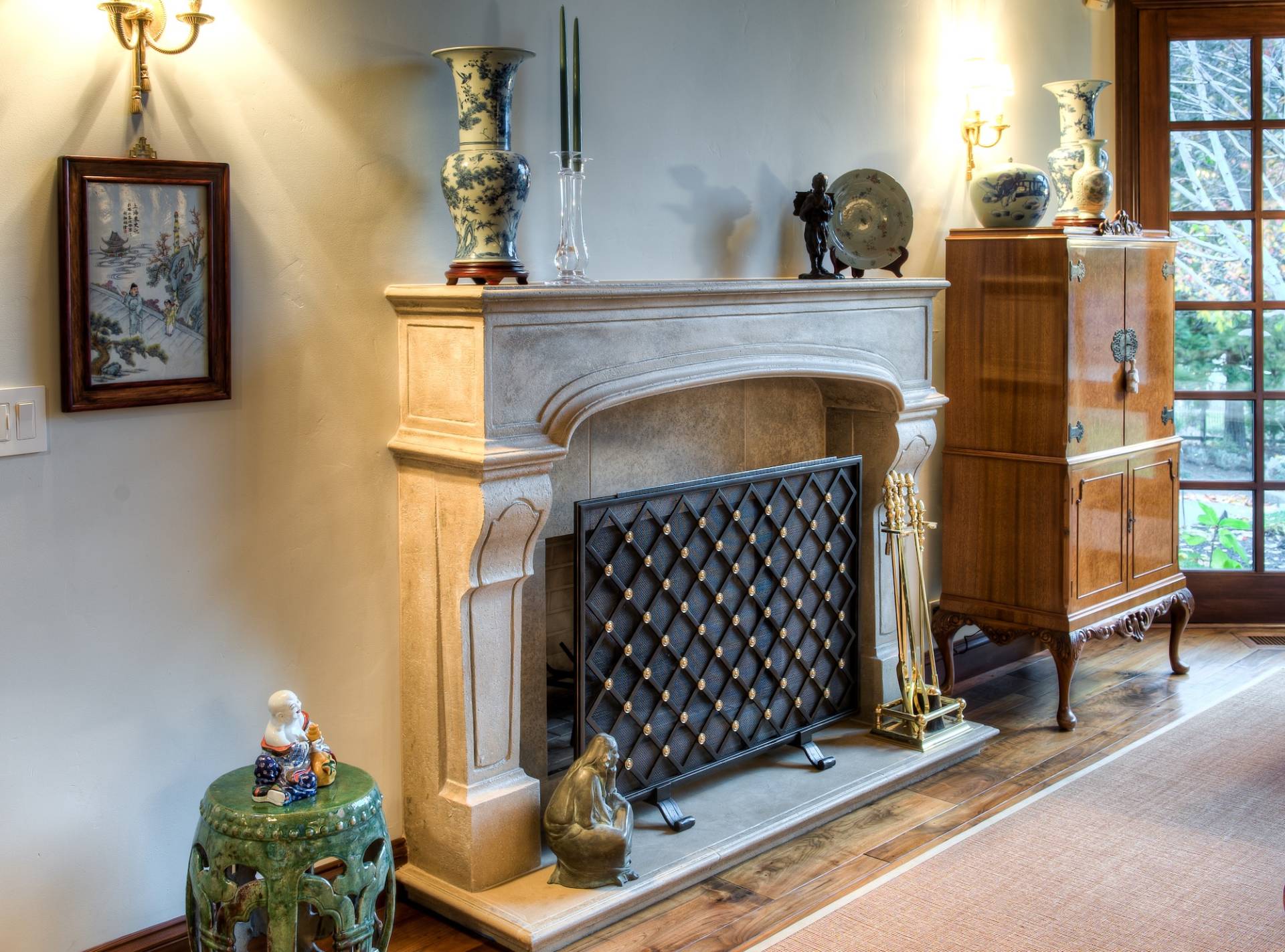 Custom fireplace by Canyon Design Build in Danville, CA home remodel.